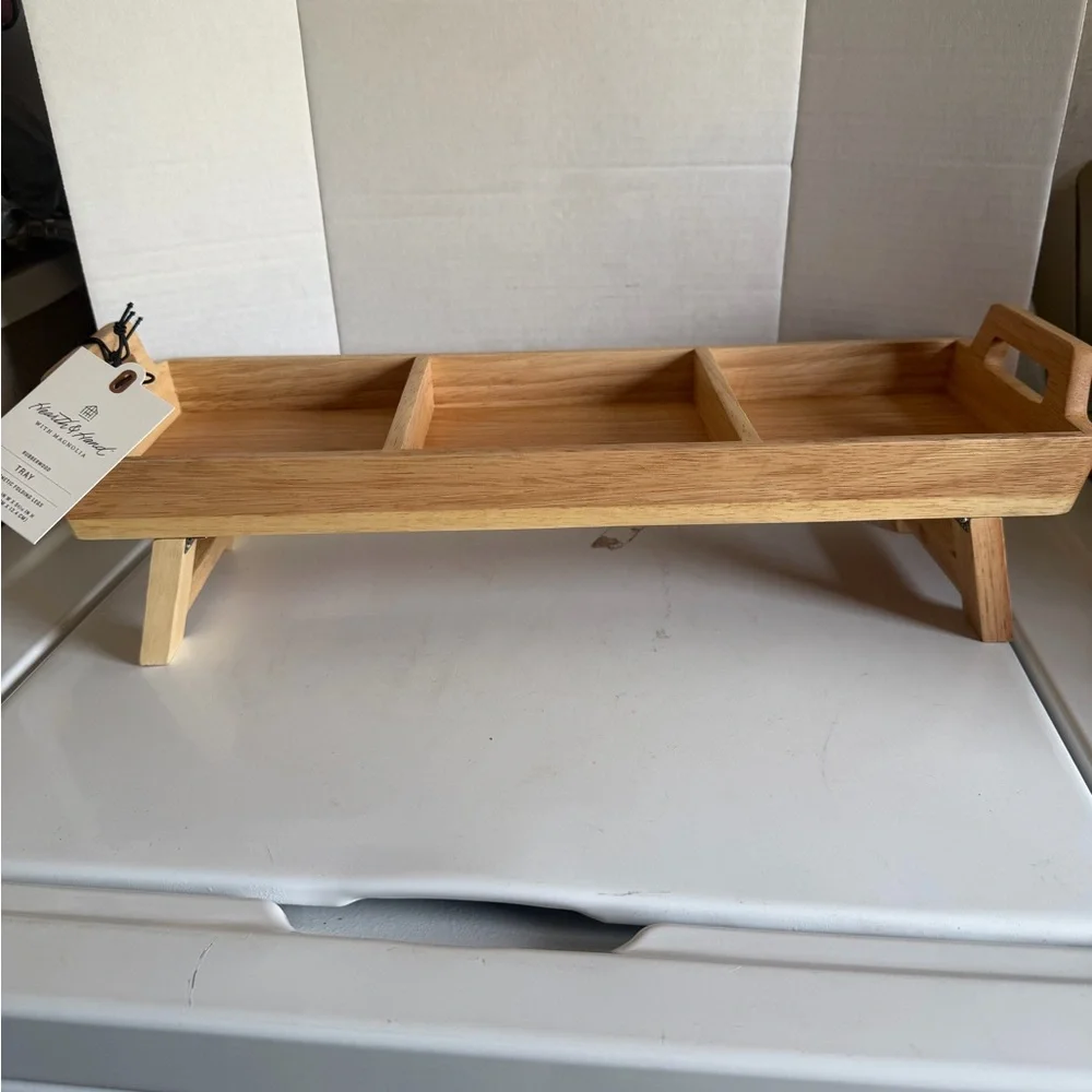 Hearth and hand Caddy Tray with Divided Compartments - Natural